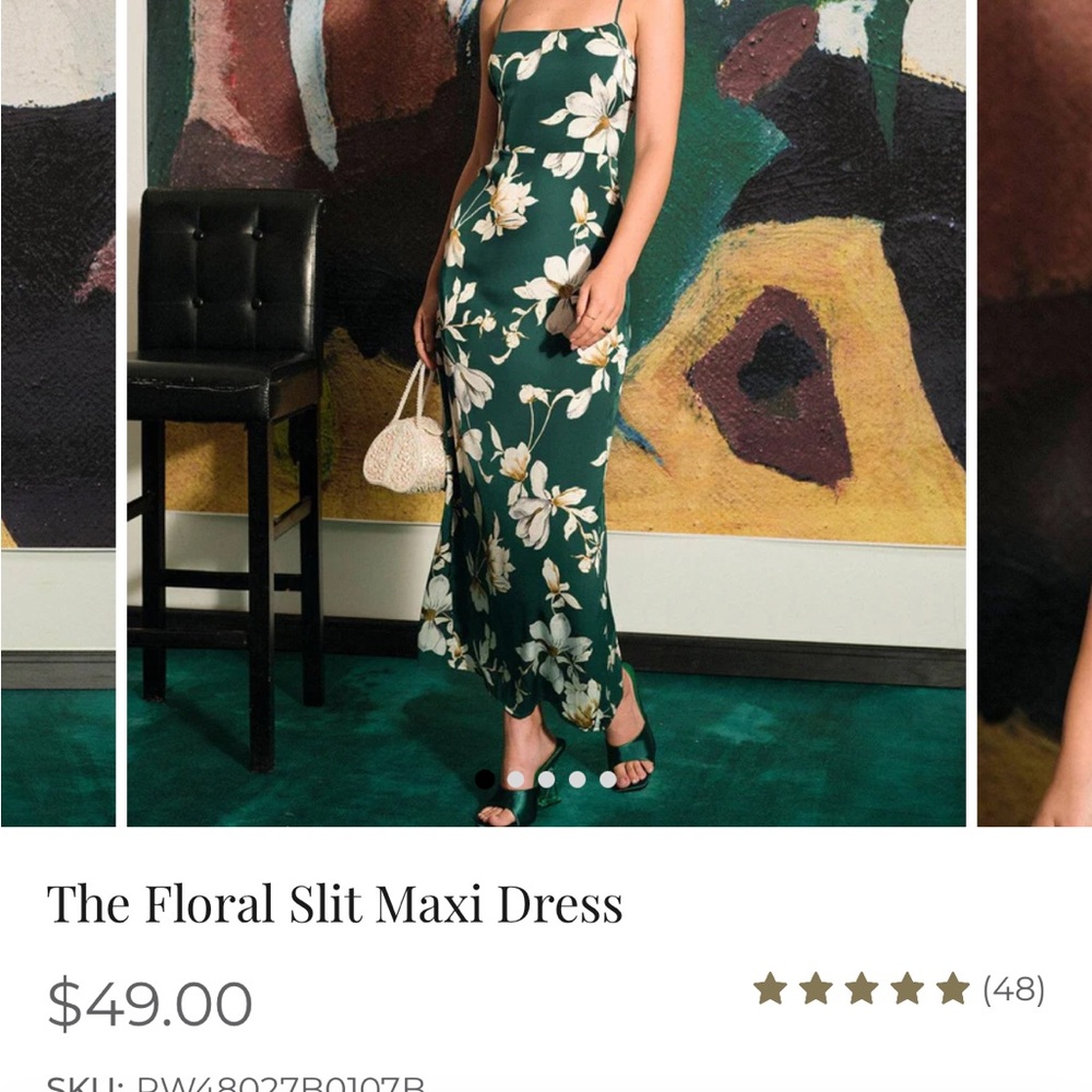 RIHOAS Dark Green Floral Maxi Dress